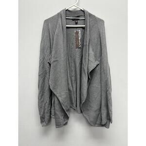 Dana Buchman Gray Draped Open Front Cardigan